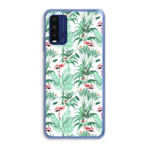 CaseCompany Flamingo bladeren: Xiaomi Redmi 9T Transparant Hoesje