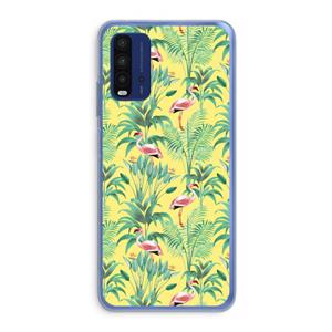 CaseCompany Flamingo party: Xiaomi Redmi 9T Transparant Hoesje