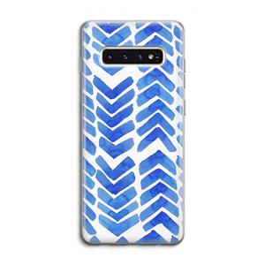 CaseCompany Blauwe pijlen: Samsung Galaxy S10 4G Transparant Hoesje