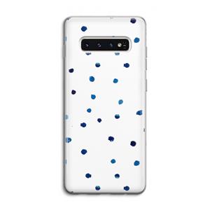 CaseCompany Blauwe stippen: Samsung Galaxy S10 4G Transparant Hoesje