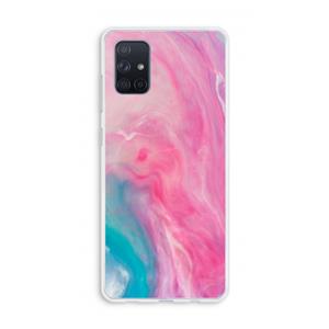 CaseCompany Roze explosie: Galaxy A71 Transparant Hoesje