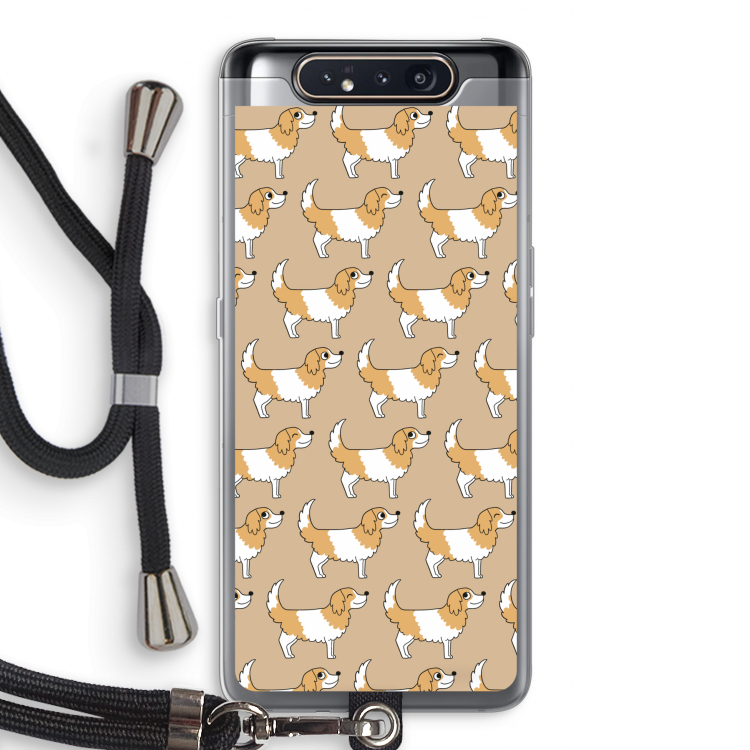 CaseCompany Doggy: Samsung Galaxy A80 Transparant Hoesje met koord
