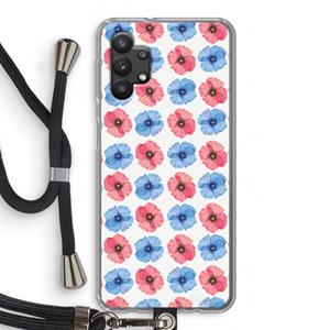 CaseCompany Klaproosjes: Samsung Galaxy A32 5G Transparant Hoesje met koord