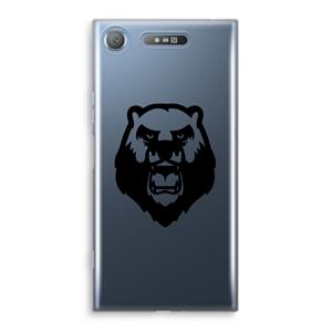 CaseCompany Angry Bear (black): Sony Xperia XZ1 Transparant Hoesje