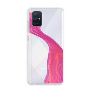 CaseCompany Paarse stroom: Galaxy A71 Transparant Hoesje
