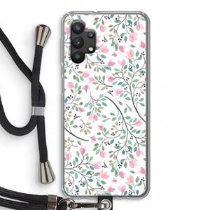 CaseCompany Sierlijke bloemen: Samsung Galaxy A32 5G Transparant Hoesje met koord