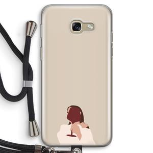CaseCompany I drink wine: Samsung Galaxy A5 (2017) Transparant Hoesje met koord