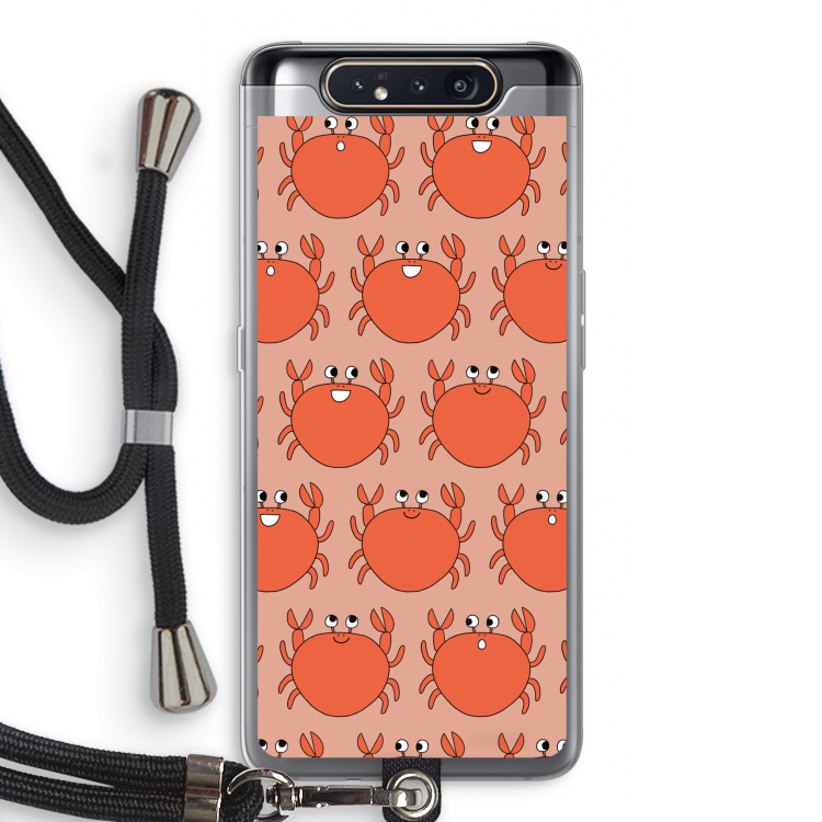 CaseCompany Krab: Samsung Galaxy A80 Transparant Hoesje met koord