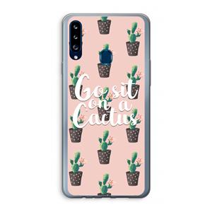 CaseCompany Cactus quote: Samsung Galaxy A20s Transparant Hoesje