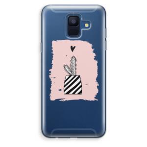 CaseCompany Zwart-wit cactus: Samsung Galaxy A6 (2018) Transparant Hoesje