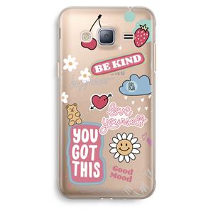 CaseCompany Positivity: Samsung Galaxy J3 (2016) Transparant Hoesje