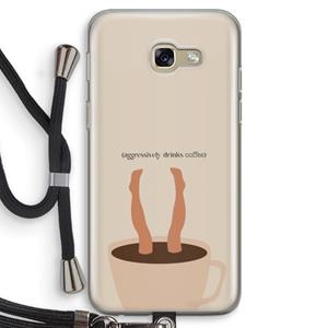 CaseCompany Aggressively drinks coffee: Samsung Galaxy A5 (2017) Transparant Hoesje met koord