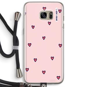 CaseCompany Hartjes: Samsung Galaxy S7 Edge Transparant Hoesje met koord