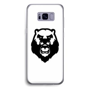 CaseCompany Angry Bear (white): Samsung Galaxy S8 Plus Transparant Hoesje