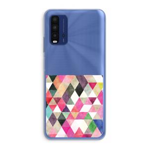 CaseCompany Gekleurde driehoekjes: Xiaomi Redmi 9T Transparant Hoesje