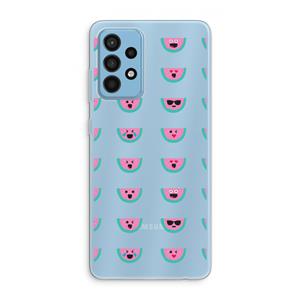 CaseCompany Smiley watermeloenprint: Samsung Galaxy A52 Transparant Hoesje