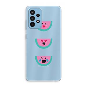 CaseCompany Smiley watermeloen: Samsung Galaxy A52 Transparant Hoesje