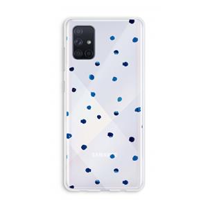CaseCompany Blauwe stippen: Galaxy A71 Transparant Hoesje