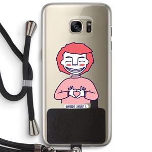 CaseCompany Hartje: Samsung Galaxy S7 Edge Transparant Hoesje met koord