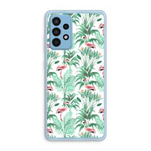 CaseCompany Flamingo bladeren: Samsung Galaxy A52 Transparant Hoesje