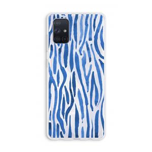 CaseCompany Blauwe nerven: Galaxy A71 Transparant Hoesje