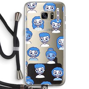 CaseCompany Gezichtjes: Samsung Galaxy S7 Edge Transparant Hoesje met koord