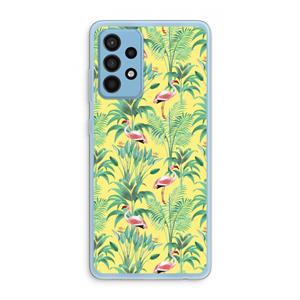 CaseCompany Flamingo party: Samsung Galaxy A52 Transparant Hoesje