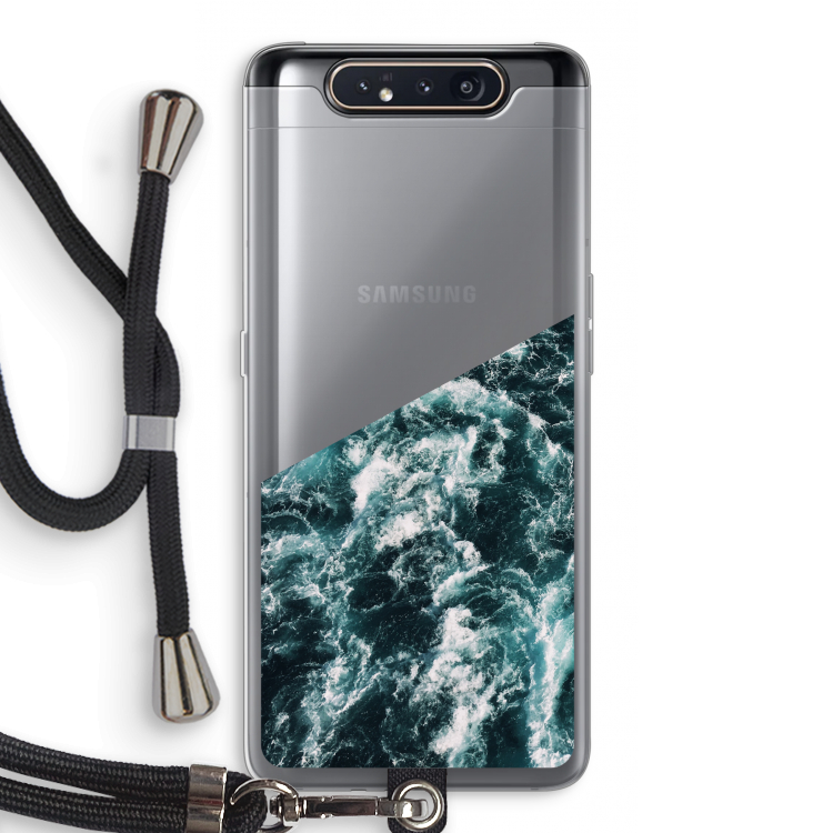 CaseCompany Zee golf: Samsung Galaxy A80 Transparant Hoesje met koord