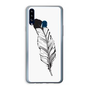 CaseCompany Pluim: Samsung Galaxy A20s Transparant Hoesje