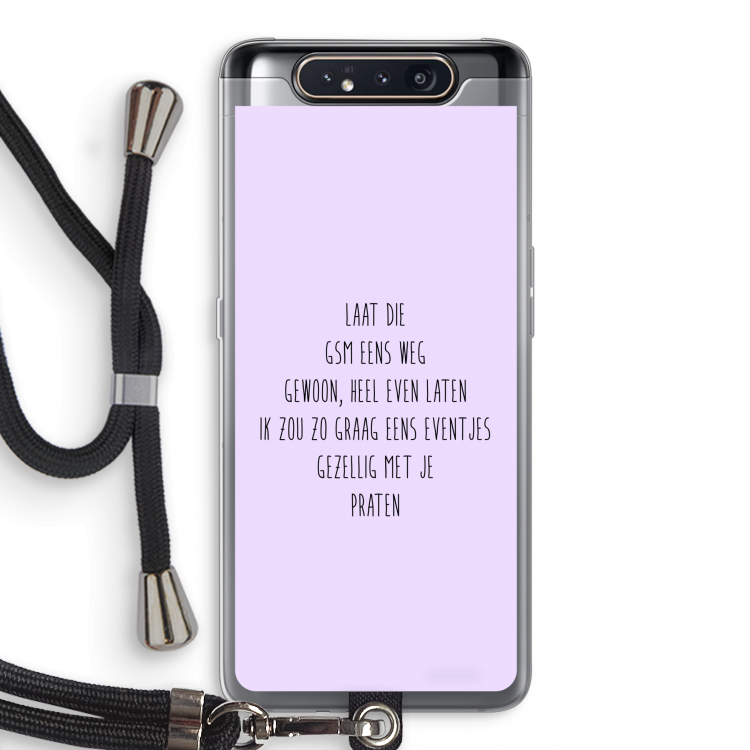 CaseCompany GSM: Samsung Galaxy A80 Transparant Hoesje met koord