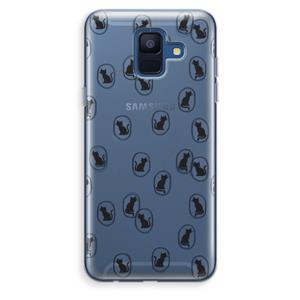 CaseCompany Miauw: Samsung Galaxy A6 (2018) Transparant Hoesje