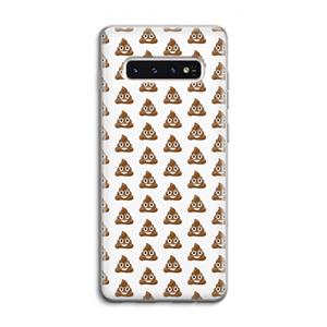 CaseCompany Poop emoji: Samsung Galaxy S10 4G Transparant Hoesje