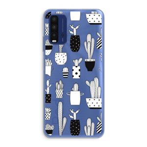 CaseCompany Cactusmotief: Xiaomi Redmi 9T Transparant Hoesje