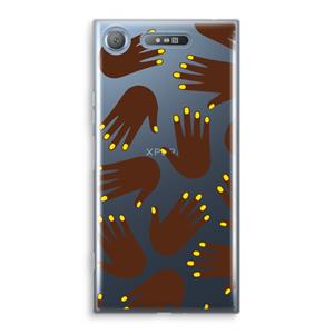 CaseCompany Hands dark: Sony Xperia XZ1 Transparant Hoesje