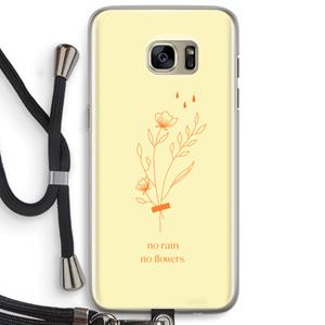 CaseCompany No rain no flowers: Samsung Galaxy S7 Edge Transparant Hoesje met koord