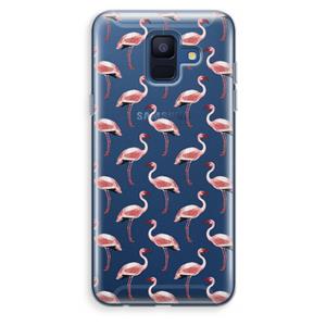 CaseCompany Flamingoprint groen: Samsung Galaxy A6 (2018) Transparant Hoesje