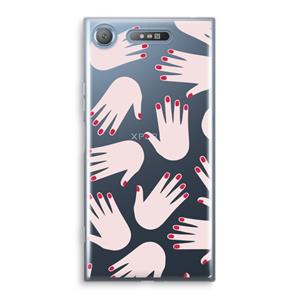 CaseCompany Hands pink: Sony Xperia XZ1 Transparant Hoesje