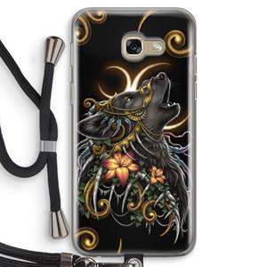 CaseCompany Huilende Wolf: Samsung Galaxy A5 (2017) Transparant Hoesje met koord