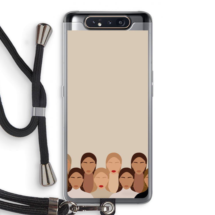 CaseCompany Girls girls girls: Samsung Galaxy A80 Transparant Hoesje met koord
