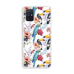 CaseCompany Bloemen tukan: Galaxy A71 Transparant Hoesje
