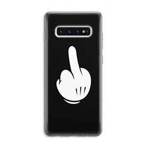 CaseCompany Middle finger black: Samsung Galaxy S10 4G Transparant Hoesje