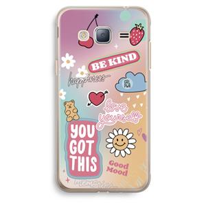 CaseCompany Positivity: Samsung Galaxy J3 (2016) Transparant Hoesje