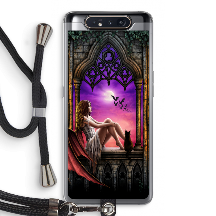 CaseCompany Kinderen van de nacht: Samsung Galaxy A80 Transparant Hoesje met koord