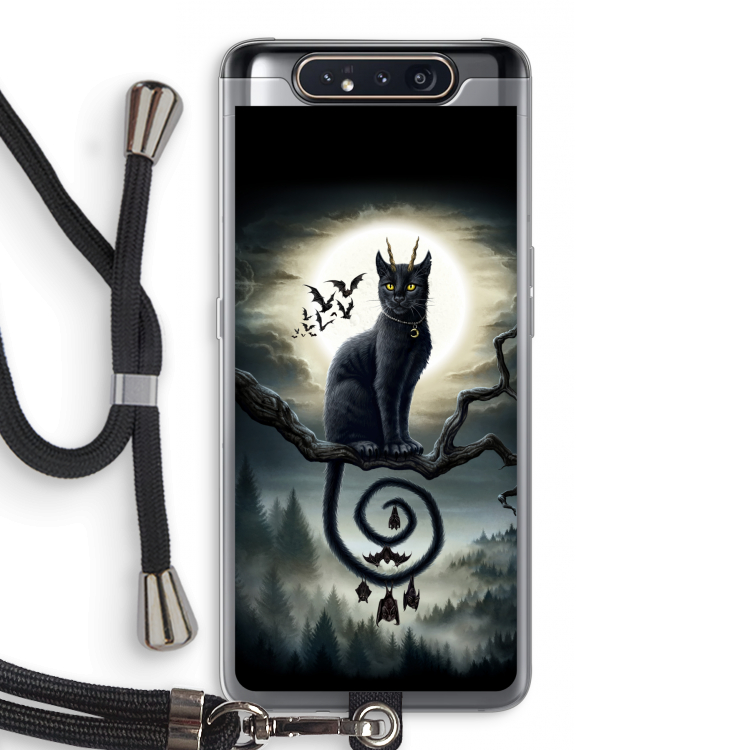 CaseCompany Moonlight Companions: Samsung Galaxy A80 Transparant Hoesje met koord