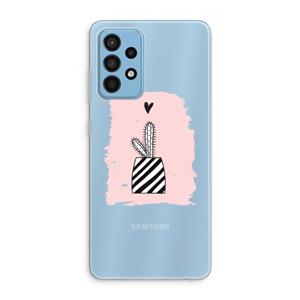 CaseCompany Zwart-wit cactus: Samsung Galaxy A52 Transparant Hoesje