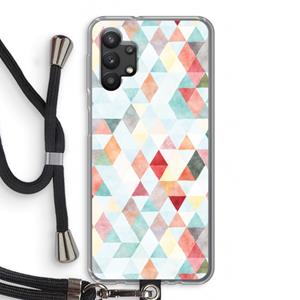CaseCompany Gekleurde driehoekjes pastel: Samsung Galaxy A32 5G Transparant Hoesje met koord