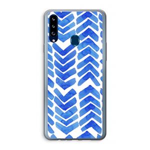 CaseCompany Blauwe pijlen: Samsung Galaxy A20s Transparant Hoesje