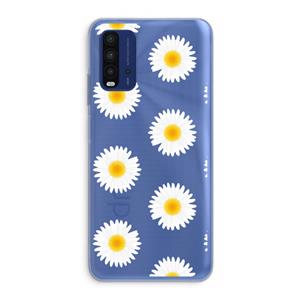 CaseCompany Margrietjes: Xiaomi Redmi 9T Transparant Hoesje