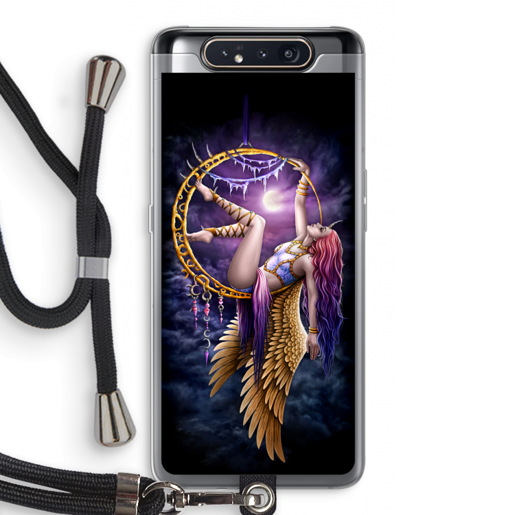 CaseCompany Aerial Angel: Samsung Galaxy A80 Transparant Hoesje met koord