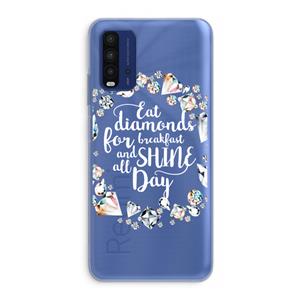 CaseCompany Diamonds: Xiaomi Redmi 9T Transparant Hoesje